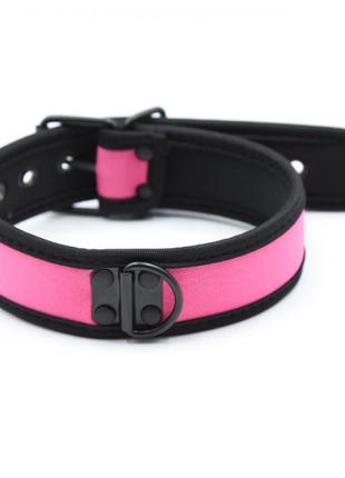 Неопреновый регулируемый ошейник розовый Puppy Collar 18+