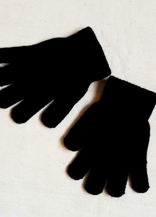 Перчатки черные демисезонные детские на one size