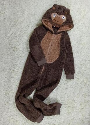Тёплая махровая пижама человечек обезьянка)