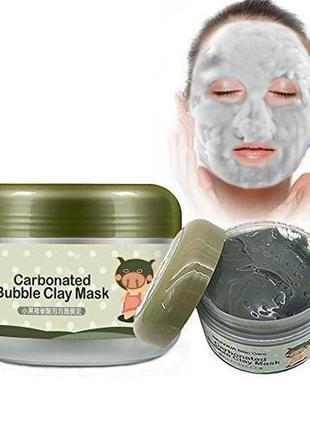Маска бульбашка Киснева Очищуюча маска з глиною Bioaqua