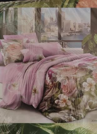 Полуторный комплект постельного белья 3d "роза"