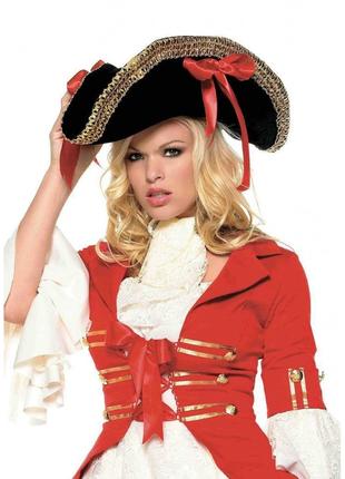 Пиратская шляпа Pirate Hat with Gold Trim от Leg Avenue, черная