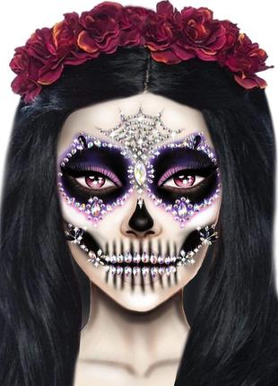 Прикраси для обличчя Leg Avenue Calavera face jewels sticker O/S