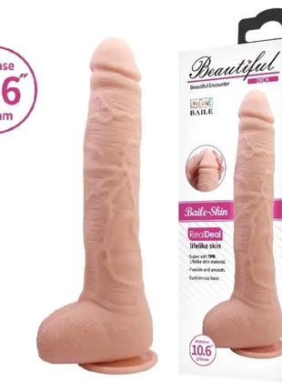 Фалоімітатор на присосці Baile Beautiful DICK 10.6'' Flesh