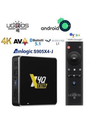 TV Box Ugoos X4Q Extra 4/128Gb S905X4-J Smaba смарт тв бокс