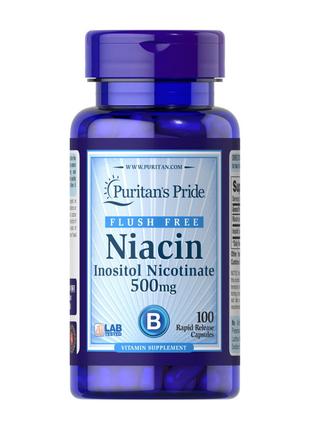 Витамины для спорта Ниацин Niacin 500 mg (100 caps), Puritan's...