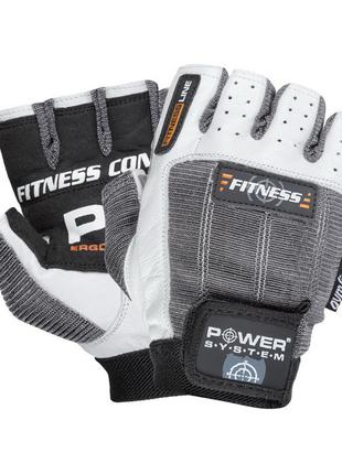 Перчатки для тяжелой атлетики Fitness Gloves White-Grey 2300 (...
