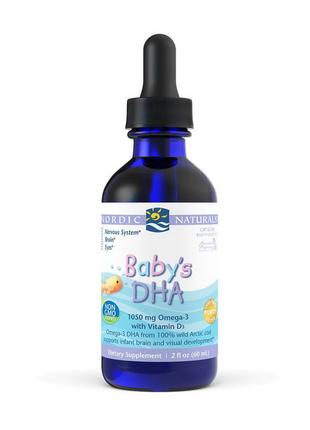 Жидкий рыбий жир для детей + Д3 Baby's DHA with Vitamin D3 (60...