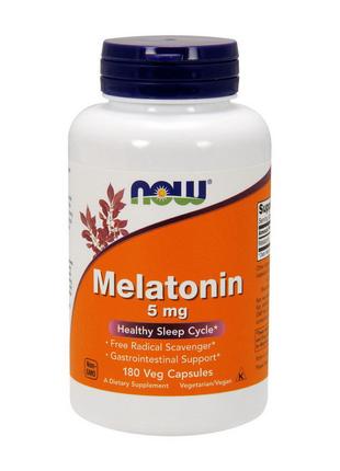 Мелатонин добавка для спорта Melatonin 5 mg (180 caps), NOW 18+
