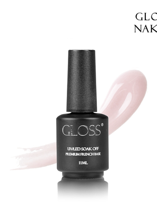 Камуфлююча база gloss premium french base naked, 11 мл