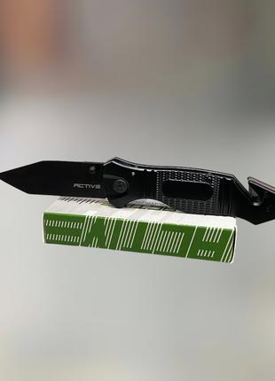 Складной армейский нож Active Lifesaver, цвет – Черный, нержав...