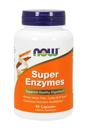 Пищеварительные ферменты Super Enzymes (90 caps), NOW 18+