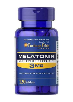 Мелатонин добавка для спорта Melatonin 3 mg (120 tabs), Purita...
