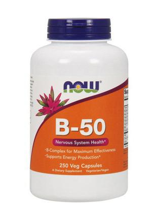 Комплекс витаминный для спорта B-50 (250 veg caps), NOW 18+
