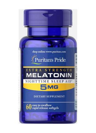 Мелатонин для спорта Melatonin 5 mg (60 softgels), Puritan's P...