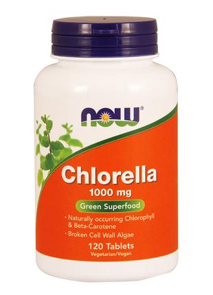 Биодобавка Chlorella 1000 mg (120 tab), NOW 18+