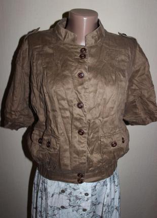 Стильна лляна куртка з коротким рукавом
