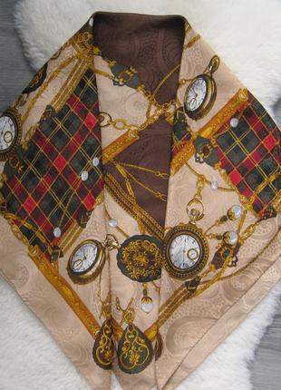 Шикарный шелковый платок в стиле гермес, италия