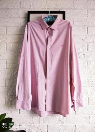 Рубашка рубашка розовая клетка polo ralph lauren 🐎 ,xxl,xl,52