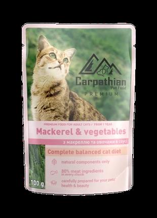 Carpathian Pet Food пауч с макрелью и овощами в соусе( 24шт)