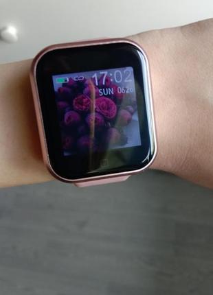Смарт-часы smart watch t80s pink + 2 браслета