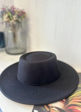 Стильная фетровая шляпа широкополая Черный 56-59р (948)