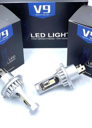 Автомобильные светодиодные лампы V9 с цоколем H4 (V9H4)