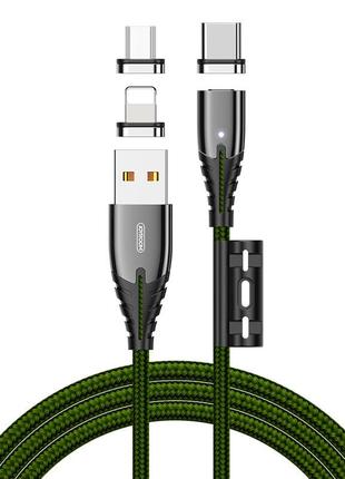 USB кабель магнитный Lightning+Micro USB + Type-C JOYROOM Magn...