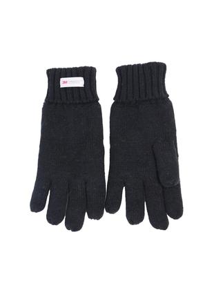 Мужские зимние перчатки S черные черные 3M