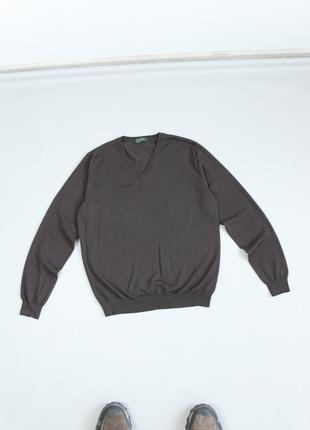Zanone свитер шерстяной итальянский мужской коричневый м 48 с ...