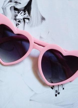 Женские очки солнцезащитные в форме сердца Розовый с фиолетовым