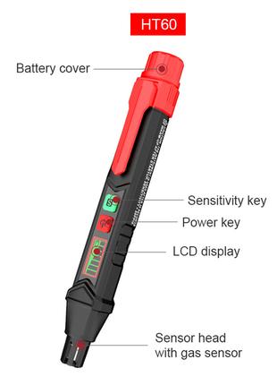 Детектор горючих газов HABOTEST HT60 портативный зуммер, lsd д...