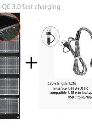 Сонячна панель 45W чорна. Туристична сонячна панель Solar Pane...