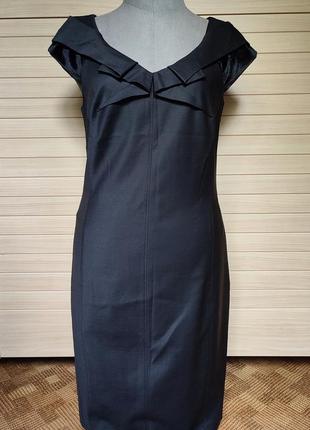 Чёрное платье шерстяное из шерсти monica ricci 🍁 42eur/наш 46-...