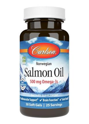 Жирные кислоты Carlson Labs Salmon Oil, 50 капсул