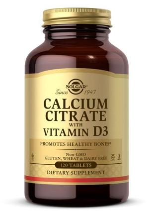 Вітаміни та мінерали Solgar Calcium Citrate with Vitamin D3, 1...