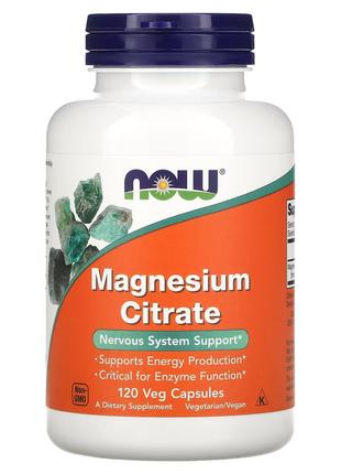 Витамины и минералы NOW Magnesium Citrate, 120 вегакапсул