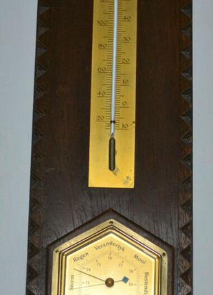 Настенный старинный барометр,термометр