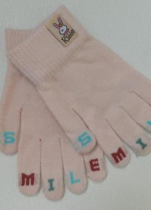 Одинарные перчатки для девочек 8-10 лет