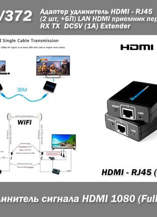 LKV372 HDMI активный удлинитель с БП по витой паре RJ45 UDP 40...