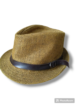 Шляпа трилби шляпа плетеная. летняя шляпа