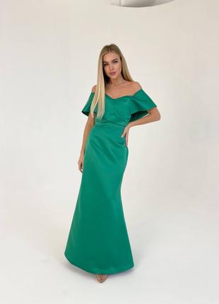 Женское вечернее платье корсет зеленого цвета 372849