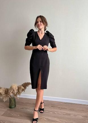 Женское платье с рукавом черного цвета р.L 385657