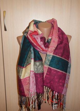 Роскошный шарф пашмина палантин pashmina р. 178см х 68см шерст...