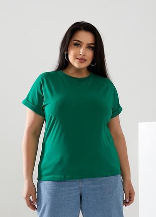 Жіноча футболка колір зелений р.52/54 432387