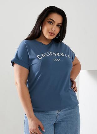 Женская однотонная футболка California джинс