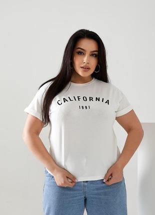 Женская футболка California цвет молочный р.52/54 432454