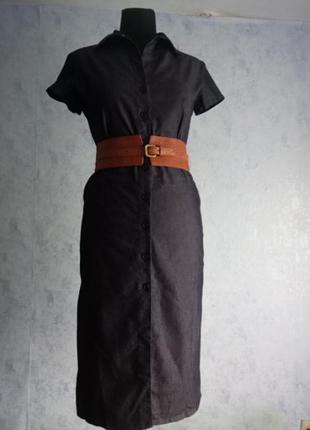 Джинсовое платье стрейч миди прямого кроя размер uk 8-10