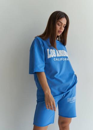 Нереально крутой костюм Los Angeles футболка+шорты синий