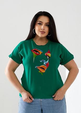 Женская футболка FACE цвет зеленый р.52/54 433154